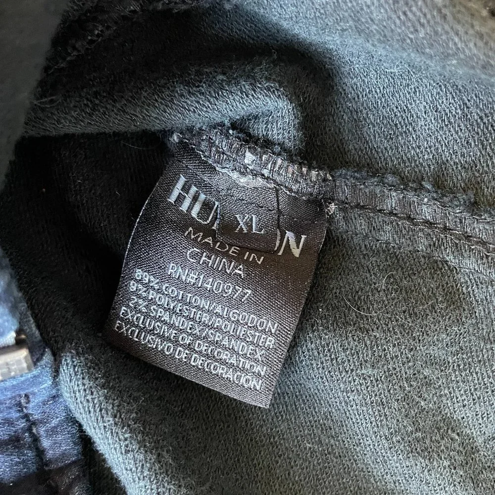 Hudson Girls Moto Denim Jacket Sz XL - Dark Navy Blue